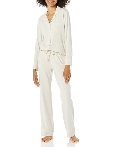 Amazon Essentials Women's Cotton Modal Long-Sleeve Shirt and Full-Length Bottom Pajama Set - Image 1