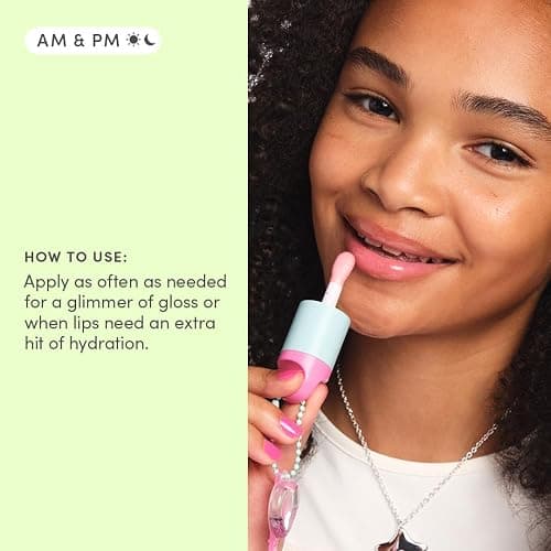 Evereden Kids Tinted Non Toxic Lip Gloss Kit: Ruby Red & Sakura Pink - Non Toxic Makeup Kit for Girls - Vegan Makeup for Kids - Hydrating Lip Gloss with Sunflower, Avocado & Grapeseed Oils thumbnail 9