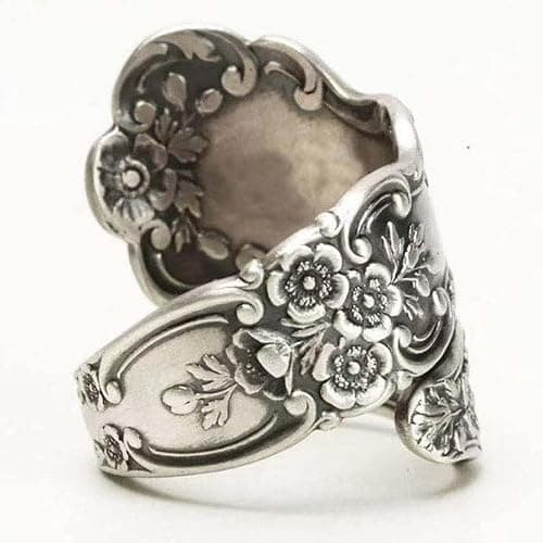 925 Sterling Silver Oxidized Spoon Ring Adjustable Ring Jewelry Gifts for Women thumbnail 4