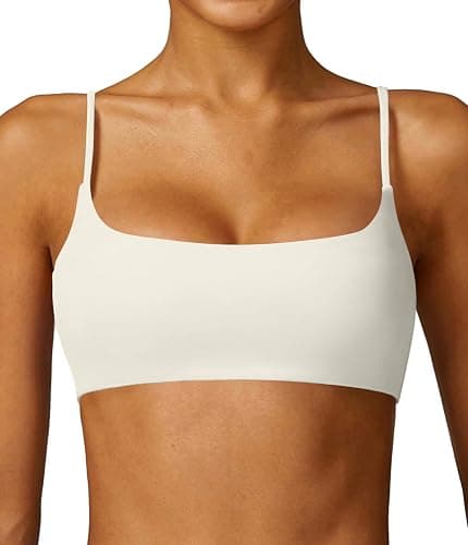 Comper Women's Sports Bra with Thin Straps Stretchy Wirefree Workout Bras Lightweight Workouts Bralette with Removable Pads - Image 1