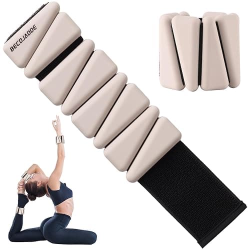BECOJADDE Ankle Weights Set of 2 (1 lb/2 lb/3 lb Each) Adjustable Wrist Weights for Women Men Wearable Arm Leg Weight for Pilates, Running, Walking, Workout, Yoga - Image 1