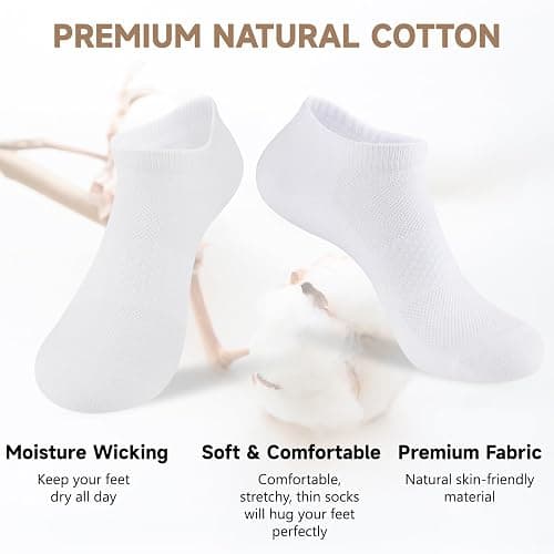 eallco 8 Pairs Womens Ankle Cotton Socks Low Cut Running Thin Short Breathable Sport Casual Socks thumbnail 5