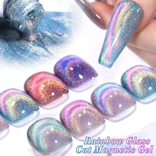 BORN PRETTY Magnetic Gel Nail Polish Set 6 Colors Rainbow Iridescent Gel Polish Cat Magnet Eye Sparkle Nail Polish Varnish U V/LED Nail Art Nail Salon Manicure thumbnail 5
