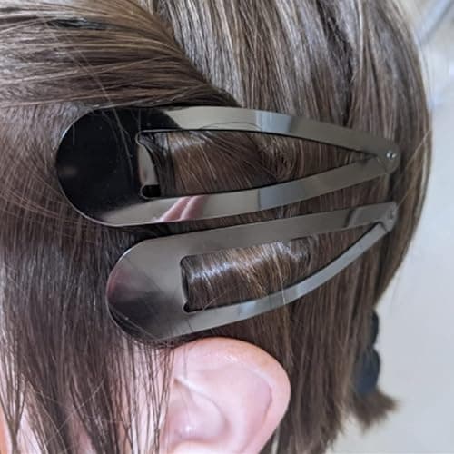 30 Pcs Snap Hair Clips, 3.1 Inch Big Size Barrettes Women No Slip Metal Snap Hair Clips Large Hair Pins(Black) thumbnail 4