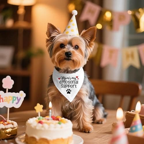 ZBBFSCSB Mom’s My Emotional Support White Dog Bandana, Decor Accessories for Pet Birthday Gifts, Funny Printed Dog Bandanas, Thanksgiving for Women Mom Puppy Owner Pet Lover thumbnail 4