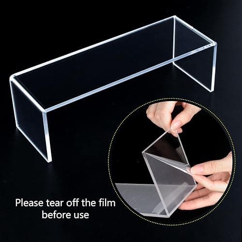 ELEGANTLIFE 3 Tier Acrylic Riser Display Shelf Cupcake Stand for Amiibo Funko POP Figures,Perfume & Cologne Organizer,Desserts Holder,Jewelry Display Shelf Risers for Décor,2 Sets of 3-Pack (Clear) thumbnail 3