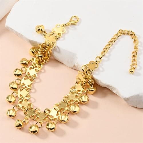 Boho Jingling Bell Anklet for Women Gold-Tone Plated Tassel Bracelet Adjustable Barefoot Chain with Vintage Dangling Sounds Bells Beads Indian Gypsy Beach Fashion Jewelry Summer Fashion Charm thumbnail 3