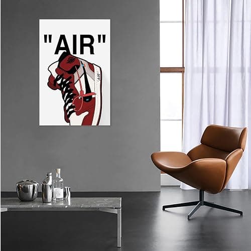Sbemyenus Sneaker Poster, Canvas Wall Art Gym Shoes Shoebox Collection Aesthetic Cool Poster for Teen Boys Men Dorm Bedroom Living Room Wall Decor, Unframed 12x18Inch, Red thumbnail 3