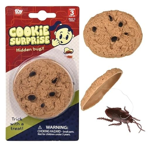 Nikki's Knick Knacks Prank Cookie Cockroach Surprise - April Fools Day Prank Kit Gag Joke - Realistic Insect Prank, Small, Brown - Image 1