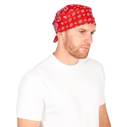 Premium Cotton Bandana for Men & Women - Paisley Neck Scarf Headband | Versatile Sports Headwear for Cycling, Hiking, Walking and Running, Wear as a Face Cover or Stylish Hair Bandana thumbnail 9