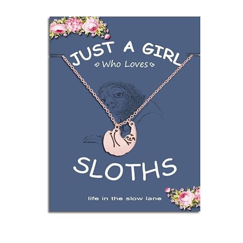 ZZ ZINFANDEL Gold Silver Sloth Charm Necklace - Stylish Cute Animal Pendant Jewelry - Image 1