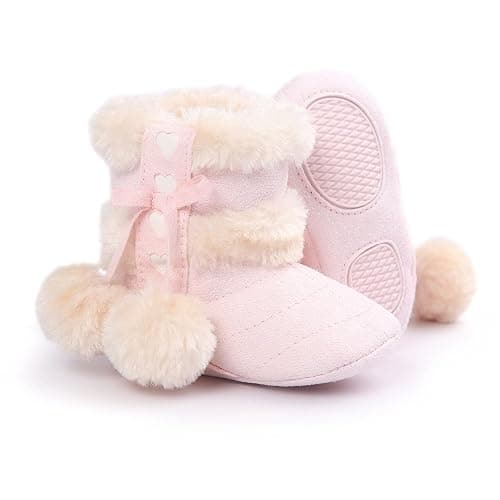 ESTAMICO Baby Girl Plush Winter Snow Bowknot Boots thumbnail 3