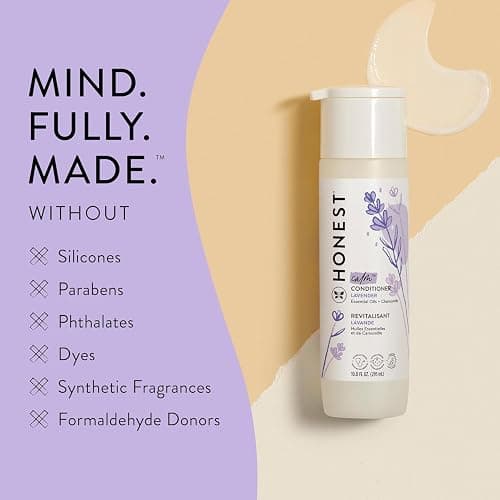 The Honest Company Silicone-Free Conditioner & 2-in-1 Cleansing Shampoo Body Wash Duo Gentle for Baby, Naturally Derived, Lavender Calm, 20 fl oz thumbnail 7