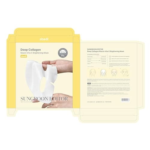 SUNGBOON EDITOR Deep Collagen Niacin-Vita C Overnight Mask | Brightening & Wrinkle Care Mask | 2,160,000PPB Collagen + Niacinamide + Vita C | Stocking Stuffers for Women | Korean Skincare, 4ea thumbnail 9
