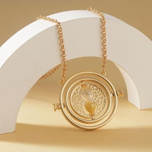 Fisemira Time Hourglass Necklace, Magical Travel Hourglass Rotating Pendant Necklace, Gift Fans Costume Jewelry thumbnail 6