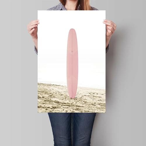 mifyuibytr Set of 6 Beach Canvas Wall Art, 12x16in Tropical Summer Ocean Coastal Posters, Preppy Gallery Beach Prints, Girly Nautical Surfboard Bus Room Decor, California Beachy Pictures Unframed thumbnail 2