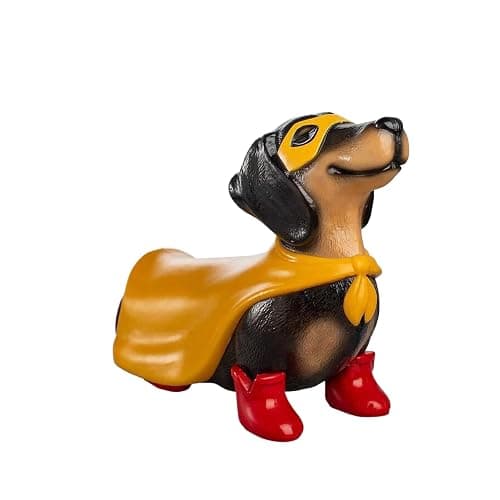 Halloween Dachshund Decor, 7.87 Inch Blow Mold Lighted Super Hero Dachshund Statue, Vintage Wiener Dog Decor, Outdoor/Indoor Halloween Party Decoration for Yard or Home - Image 1