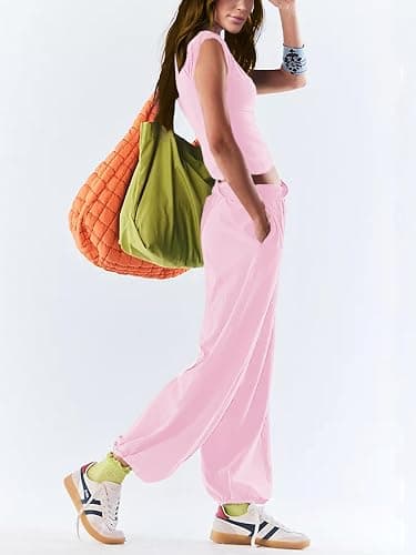 Outfeel Women 2 Piece Outfit Set Loungewear Cropped Tops and Jogger Sweatpant Matching Set Coordinated Sweatsuit with Pockets thumbnail 3