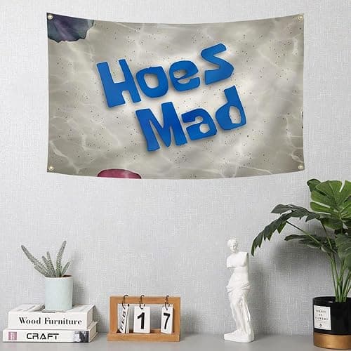 WSINO Hoes Mad Flag 3x5Ft Funny Meme Tapestry for College Dorm Room Guys Man Cave Frat Bedroom Art Deco thumbnail 4