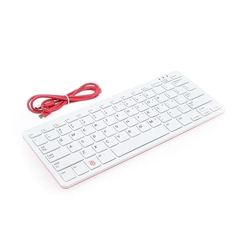 Vis Viva Official Raspberry Pi Keyboard and Mouse Combo + a Logo Sticker (White/Red) thumbnail 2
