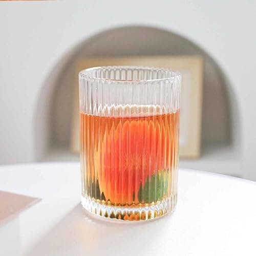 Eden & Willow Striped Highball Glasses | Durable and Stylish, Tumblers for Cocktails, Hot and Cold Drinks (Set of 6, 250ml) thumbnail 6