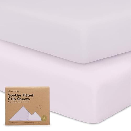 KeaBabies 2-pk Organic Cotton Crib Sheets for Boys Girls 52x28 (Thistle) | Fitted Crib Mattress Sheet Neutral, Breathable Cover for Baby Bed Set, Toddler Mattress, Soft & Cute Prints - Image 1