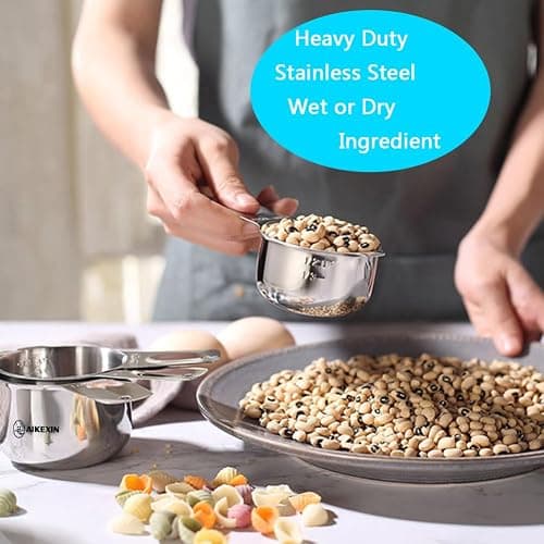 AIKEXIN 20-Piece Measuring Cups and Spoons Set, Nesting Stainless Steel Measuring Cups Spoons with Plastic Measuring Cup for Dry and Liquid Ingredients, Kitchen Cooking & Baking Gadgets thumbnail 2