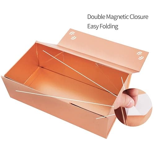 Gift Box 10" x 6" x 3" with Magnetic Closure Lid Gift Boxe for Presents,Bridesmaid Gifts Boxes,Cute Box,Birthday Box,Luxury for Gift Packaging, Magnetic Gift Boxe for Wrapping Gifts (Rose Gold) thumbnail 5