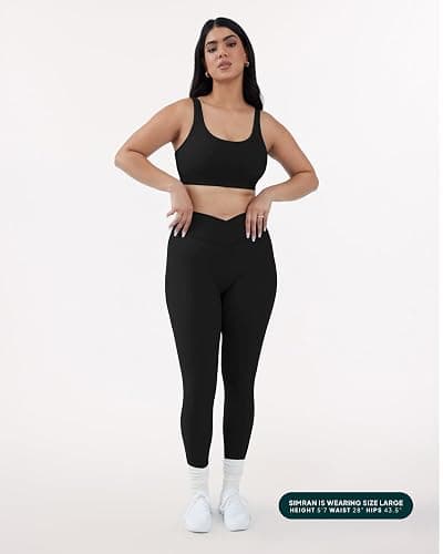 PAVOI ACTIVE Pilates Crossover Leggings for Women | Buttery Soft High Waisted V Cut Cross Waist Workout Yoga Pants | FlexFlow thumbnail 6