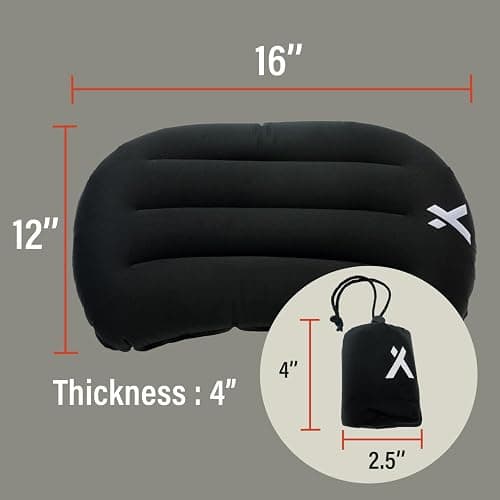 Bear Grylls Inflatable Camping and Backpacking Pillow, Black | Lightweight inflatable pillow that packs down small for backpacking, hiking and travel. Inflates in seconds without a pump. thumbnail 2