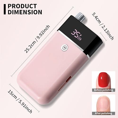 Moskany Professional Electric Nail Drill Kit Pink Portable Rechargeable Cordless Nail File Machine 35000 RPM with 7PCS Bits for Acrylic Gel Powder Nails Polish Pedicure Toenail Tool Salon Set thumbnail 5