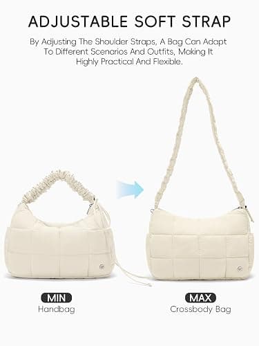 WESTBRONCO Medium Puffer Crossbody Bags for Women Nylon Shoulder Bag Quilted Hobo Bag Women's Handbags with Adjustable Strap thumbnail 3