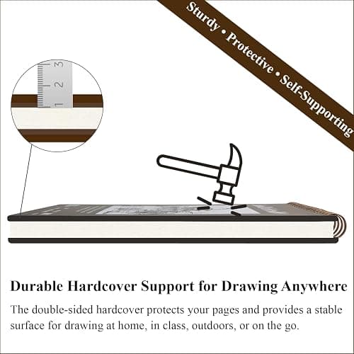 Fuxi 9" x 12" Sketch Book_Top Spiral Bound Sketchbook_100Sheets 68lb/100gsm | Art Sketch Pads for Drawing, Acid-Free Drawing Paper Pad for Kids, Students, Artists & Beginners, Art Supplies for Adults thumbnail 5