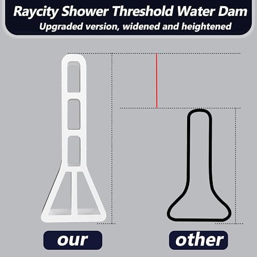 *BOUGHT* 3" High Shower Threshold Water Dam 74 IN Collapsible Shower Water Splash Guard for Curbless Shower Threshold Barrier Water Stopper for Wet and Dry Separation Bathroom and Kitchen (White) thumbnail 5