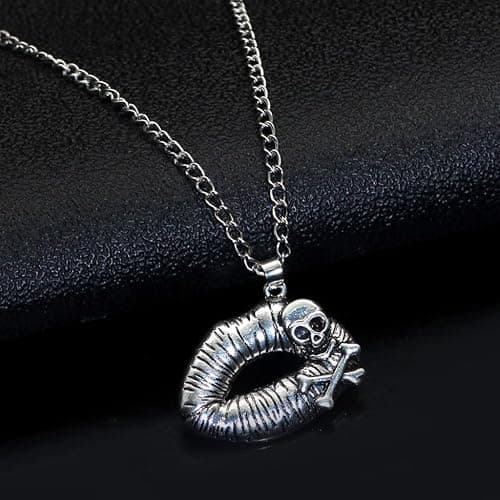 MONSHMU Skull Lips Necklace Alloy Necklace Seek Distinctive Styles Unique Designs Fashionable Accessory for Trendsetters Silver thumbnail 7