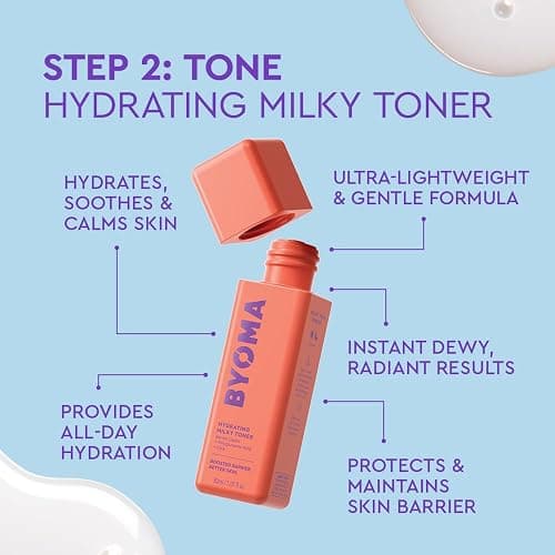 BYOMA Universal Skincare Heroes (5-Piece Kit) - Skincare Gift Set with Jelly Cleanser, Milky Toner, Hydrating Serum, Gel Cream & SPF 50 - Skin Barrier Repair Gift Set with Makeup Bag thumbnail 4