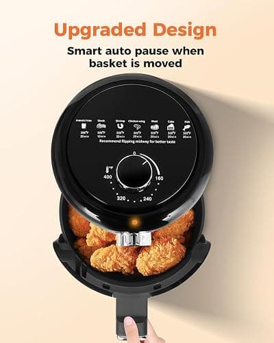 Bear Small Air Fryer 2.1 QT, Mini Airfryer Adjustable Time&Temp Control, Compact Size Space Saving for 1-2 People Quick Healthy Meals Snack in Minutes with Nonstick Basket thumbnail 8