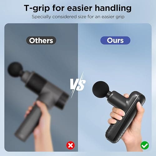 PENJOY Mini Massage Gun, Powerful Handheld Muscle Massager for Muscle Relaxation, Deep Tissue Percussion Small Massage Gun Travel Massager with 4 Massage Heads Silent Brushless Motor, Black thumbnail 6