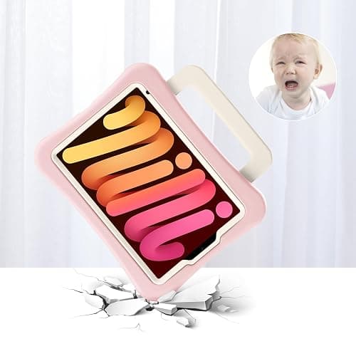 LeiJue Kids Case for iPad Mini 7 (A17 Pro) 2024 /iPad Mini6 2021, Light Weight Heavy Duty/Shockproof/Drop Proof with Handle/Kickstand, Child Friendly Cover for iPad Mini 7th/6th Gen 8.3inch (Pink) thumbnail 3