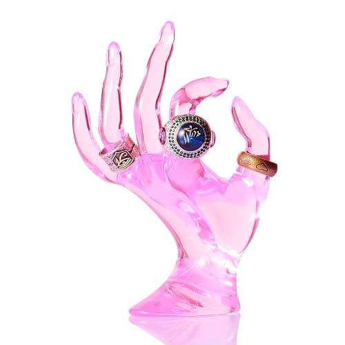 HOMEGOAL Ring Holder, Pink Room Decor, Hand Jewelry Display Holder, Danish Pastel Room Decor, Preppy Decor, Mannequin Hand, Polyresin, 7 Inch (Pink) thumbnail 6