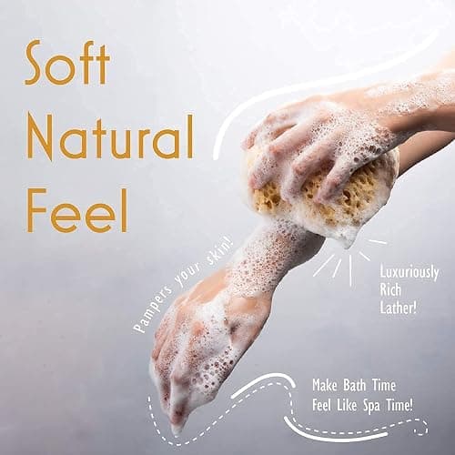 myHomeBody Bath Sponge, Foam Loofah, Body Scrubber for Bathing, Exfoliating Shower Pouf for Shower – Large Size, Lots of Lather, Curvy, 3 Pack thumbnail 6