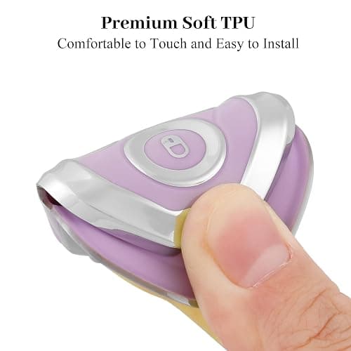 OFF WE GO for Subaru Key Fob Cover, Soft TPU Protection Key Fob Case Compatible with Subaru Ascent Crosstrek Forester Impreza Legacy Outback Solterra BRZ WRX STI XV Smart Car Key (Silver Purple) thumbnail 6