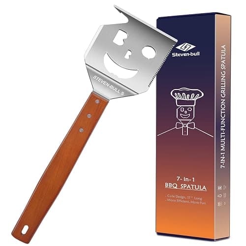 BBQ Accessories for Grill, 7 in 1 Grill Spatula with Fork,17 Inch Barbecue Tools, Dad Gifts, Gifts for Men, Dad, Husband - Image 1