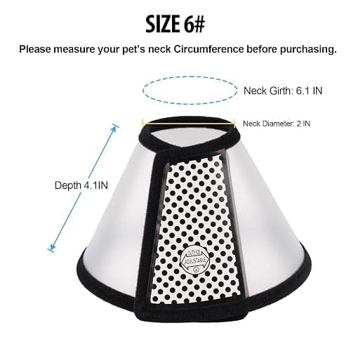 Depets Adjustable Recovery Pet Cone E-Collar for Cats Kittens Rabbits, Plastic Elizabeth Protective Collar Wound Healing Practical Neck Cover, Neck Girth 6.1 in thumbnail 4