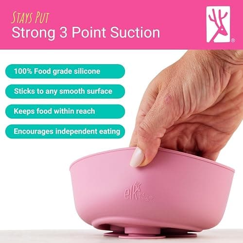 Elk and Friends Kids/Toddler Porcelain Bowls + Suction Sleeves | 4pk | Suitable for Babies | Silicone Suction Sleeve | Microwave + Dishwasher Safe | Baby-Led Weaning Supplies thumbnail 4