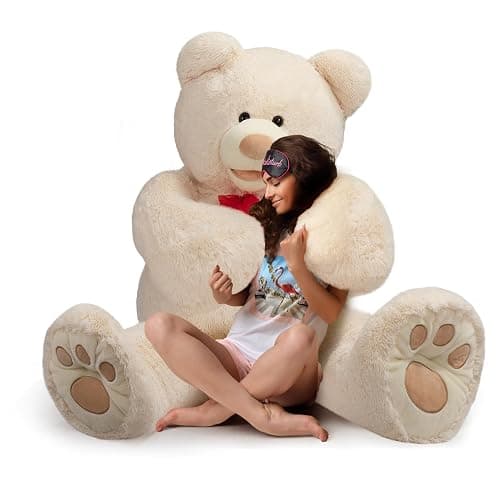 HollyHOME 5ft Giant Teddy Bear Stuffed Animal Huge Teddy Bear Plush with Big Footprints Valentines Gift 5 Feet Beige thumbnail 4
