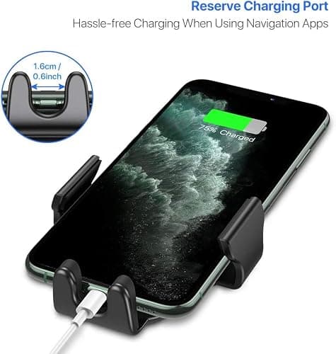 Miracase Phone Holders for Your Car with Metal Hook Clip, Air Vent Cell Phone Car Mount, Hands Free Universal Automobile Cradle Fit for iPhone Android and All Smartphones, Classic Black thumbnail 6