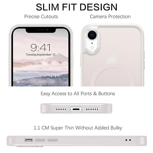 BENTOBEN Case for iPhone XR Case, [Compatible with MagSafe] Slim Translucent Matte Magnetic Shockproof Protective Anti Slip Women Men Cover Case for iPhone XR 6.1", Light Gray thumbnail 6