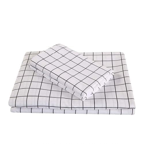 Black and White Bedding Set Grid,Cute Plaid Duvet Cover Kids Teens Room Decor Reversible Aesthetic Checkered Comforter Cover Set Twin Size,Modern Geometric Boys Girls Bedding with 1 Pillowcase,Soft thumbnail 7