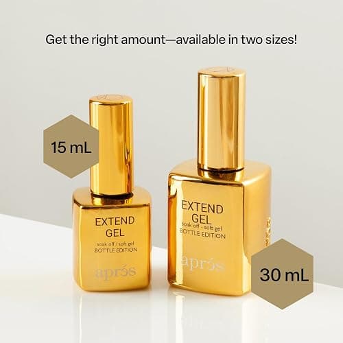 Apres Nail Extend Gel Gold Bottle | 15mL | Premium Quality | Soft Gel, Gel-X Tips Adhesive, Easy Application, Easy Removal, Soak Off, Applicator Included thumbnail 9